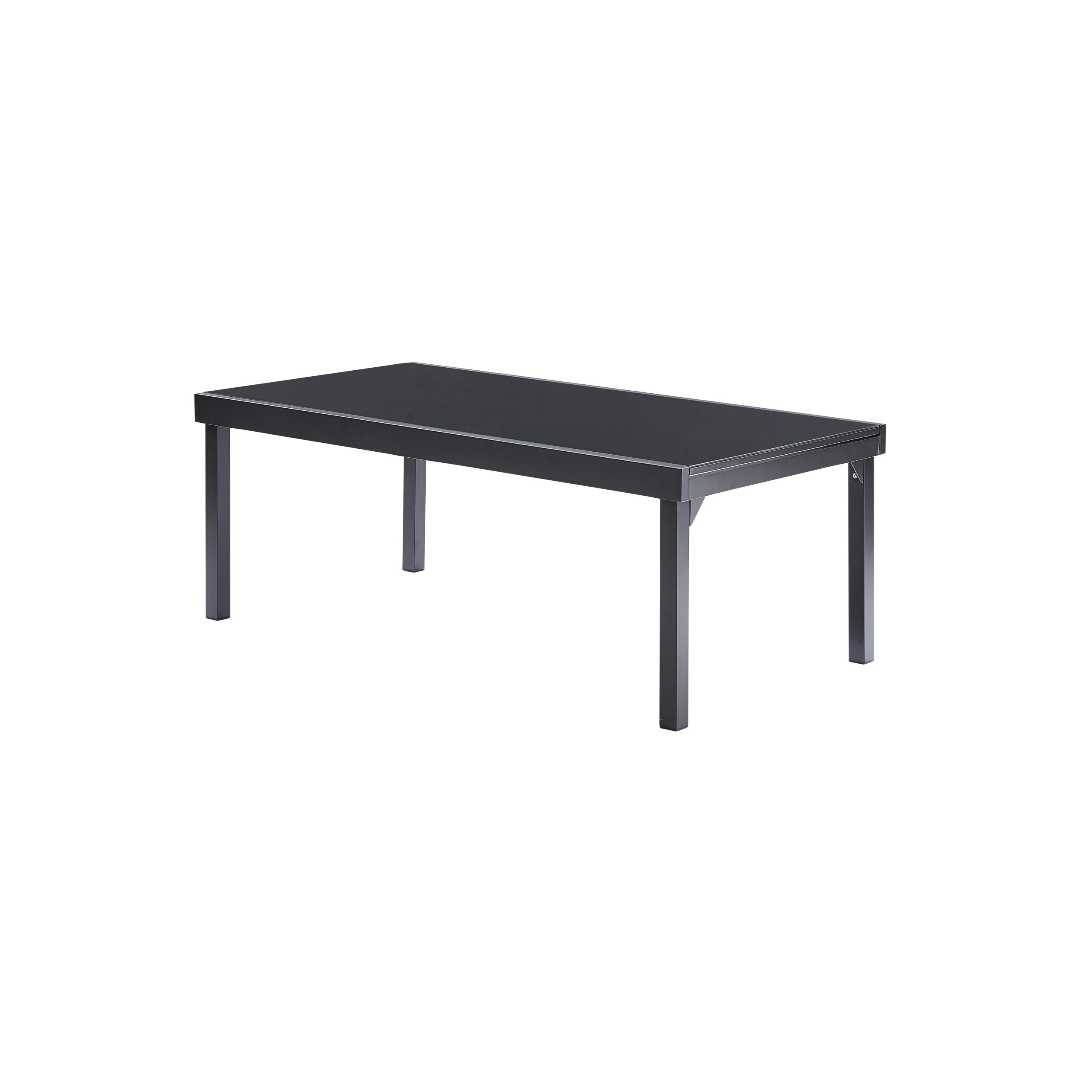 Table Modulo verre noir 8/12 Mobilier Alu Wilsa Garden Table de jardin aluminium verre noir 8/12 places