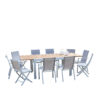Salon de jardin aluminium blanc et plateau en bois BALITECK wilsa garden