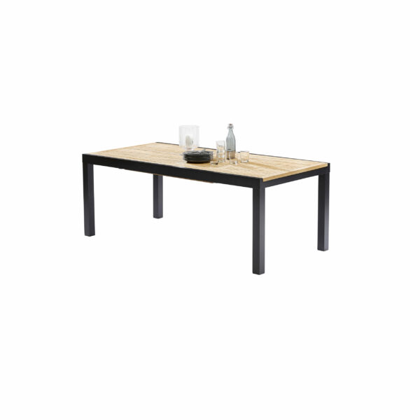 Table Baliteck noir 8/12 Mobilier de Jardin alu Wilsa Garden