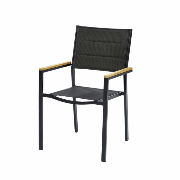 Fauteuil Bali Teck Noir Mobilier Alu Wilsa Garden