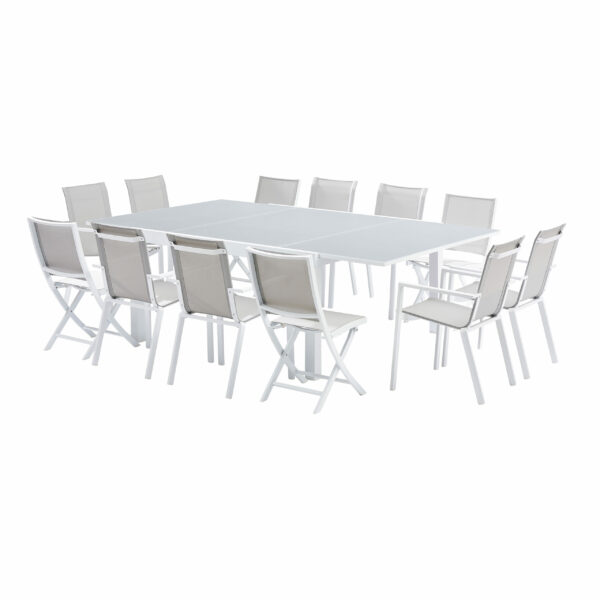 Ensemble White Star 8/12 Mobilier de Jardin Alu Wilsa Garden