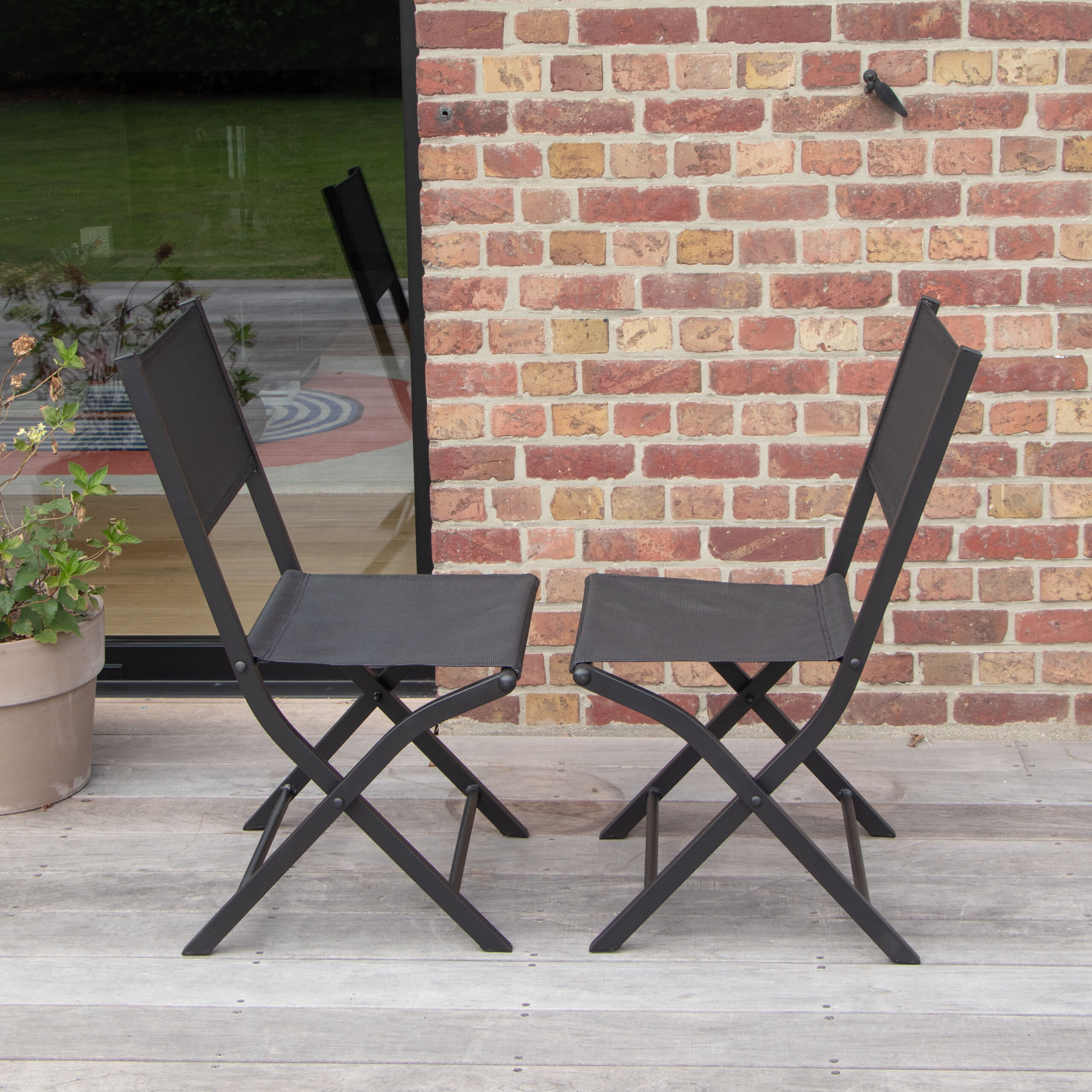 Chaises Modulo noir 603114 Chaise noire de jardin
