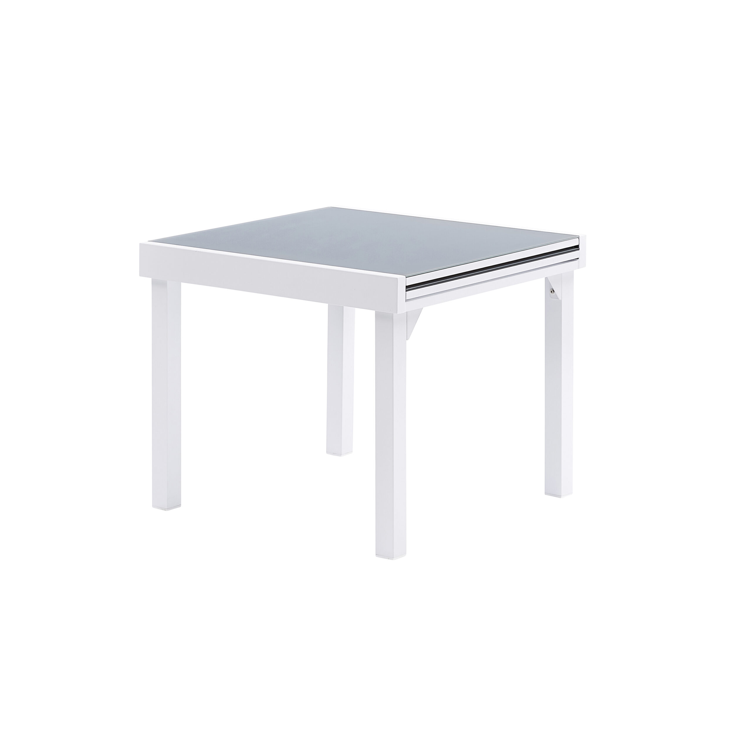 Table Modulo Verre Blanc 4/8 Mobilier de Jardin Alu Wilsa Garden Table extensible en alu et en verre Blanc 4/8 places