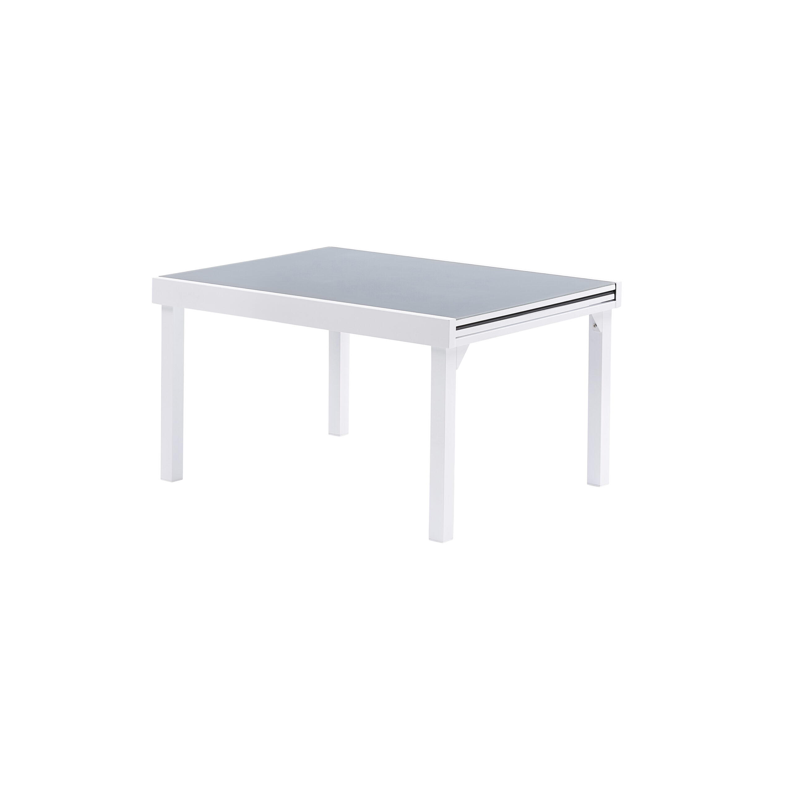 Table Full Verre Blanc 6/10 personnes aluminium