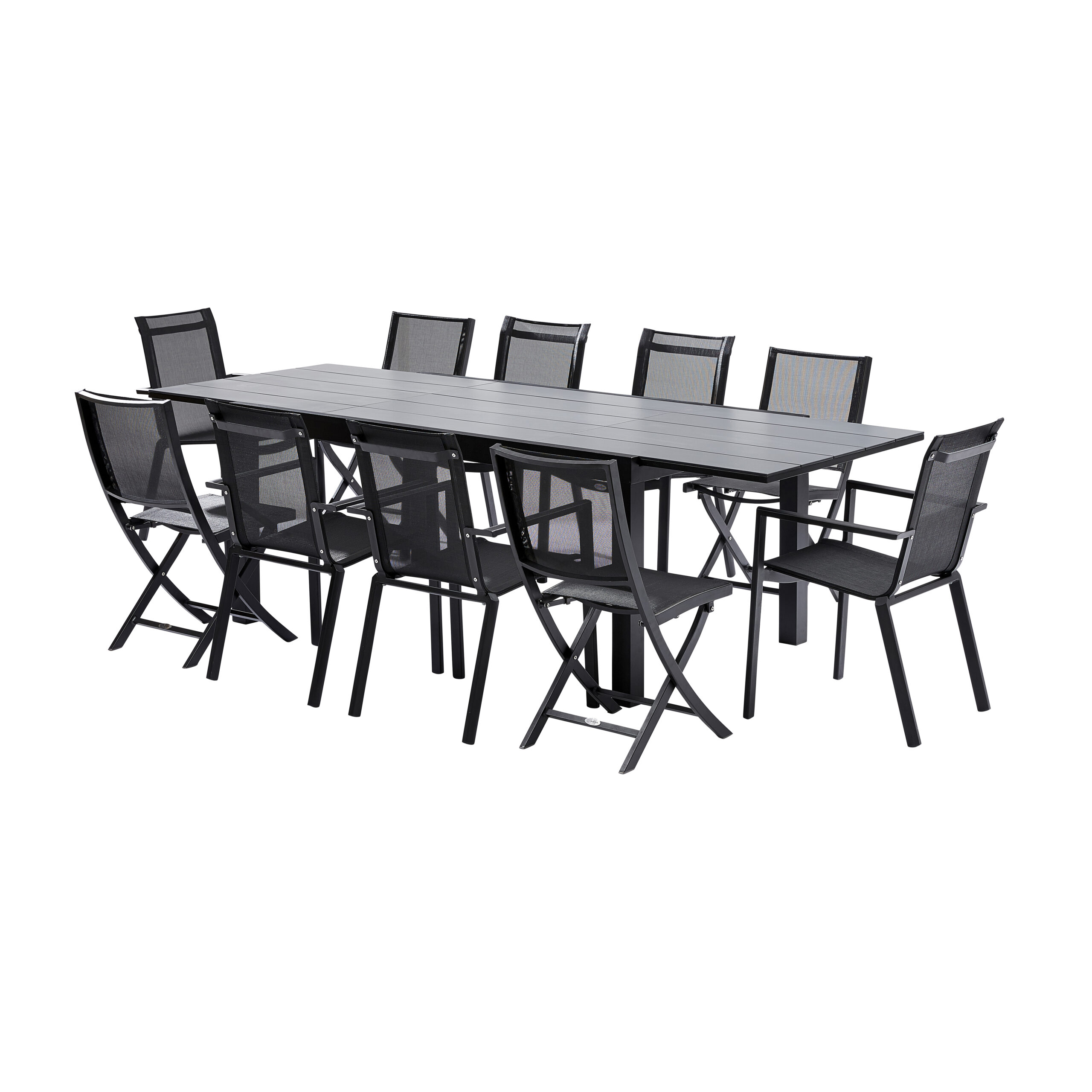 Ensemble HPL 6/10 noir Mobilier de Jardin Alu Wilsa Garden salon de jardin HPL 6/10 noir Alu