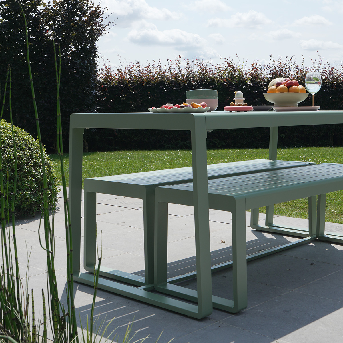 salon de jardin banc