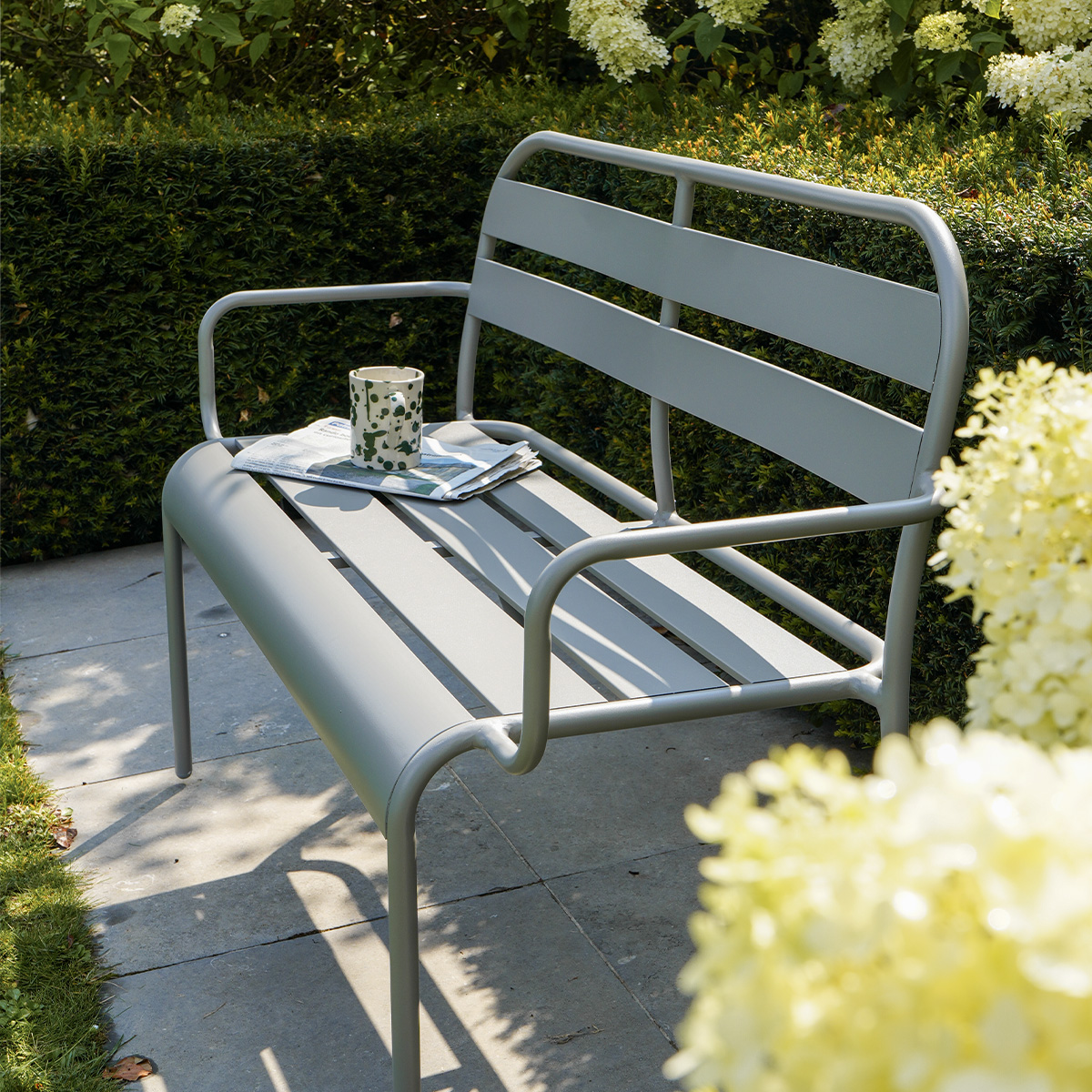 banc de jardin alu gris