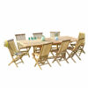 Ensemble en Teck rectangulaire Table 8-10 avec 8 chaises Mobilier Exotique Wilsa Garden