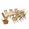 Ensemble en Teck ovale Table 8-10 avec 8 chaises Mobilier Exotique Wilsa Garden