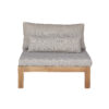 700032 Fauteuil de jardin en teck et tissu Taupe TOUQUET