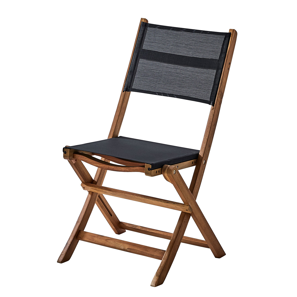 Chaise bois et textilène noir wilsa garden