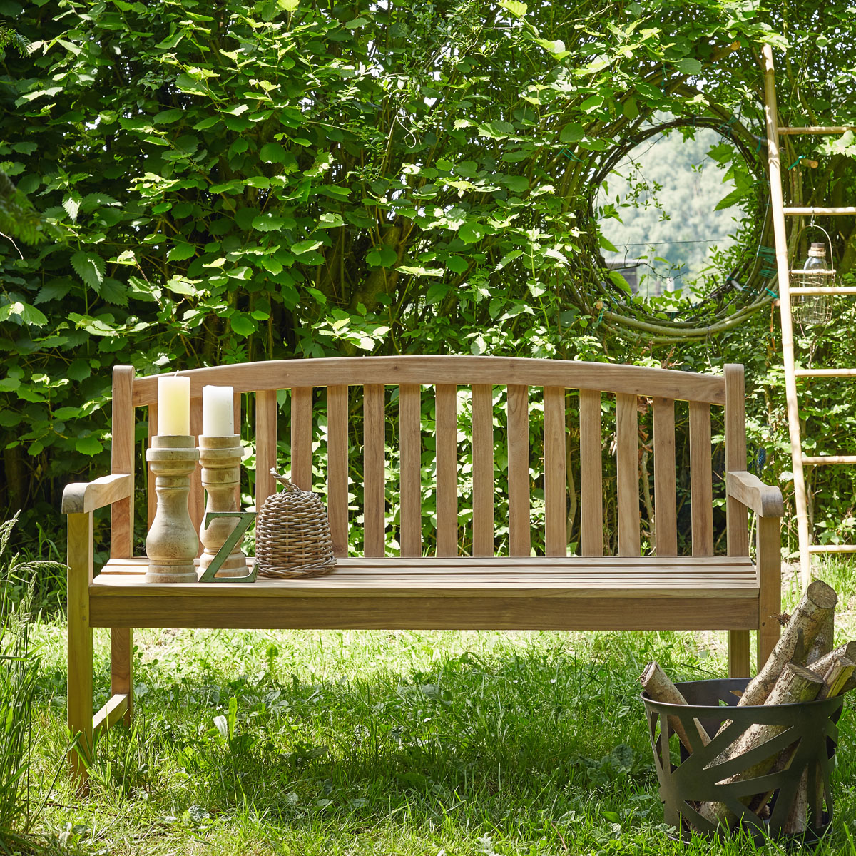 700038 Banc en teck BLOOM Banc en teck brut