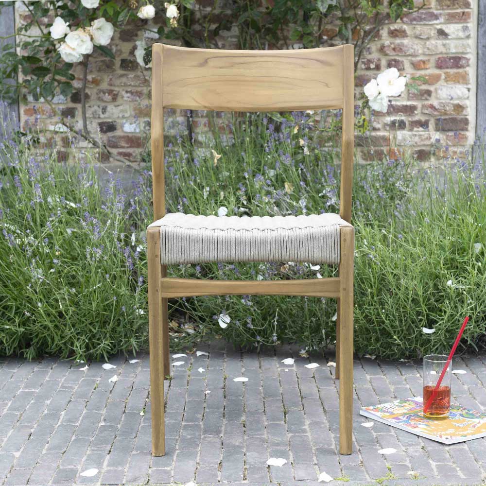 chaise de jardin bois et cordage