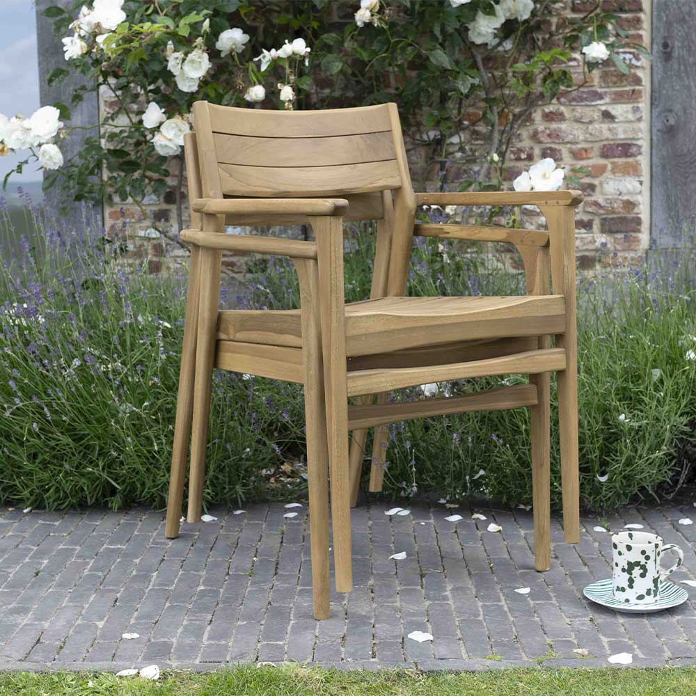 fauteuils de jardin en bois empilables
