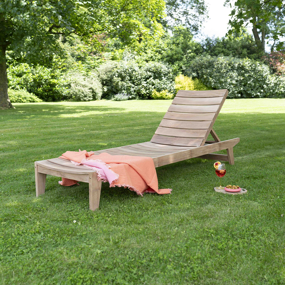 bain de soleil en bois de teck