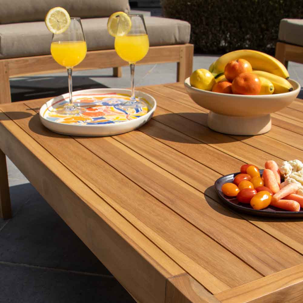 table basse en teck pour le jardin