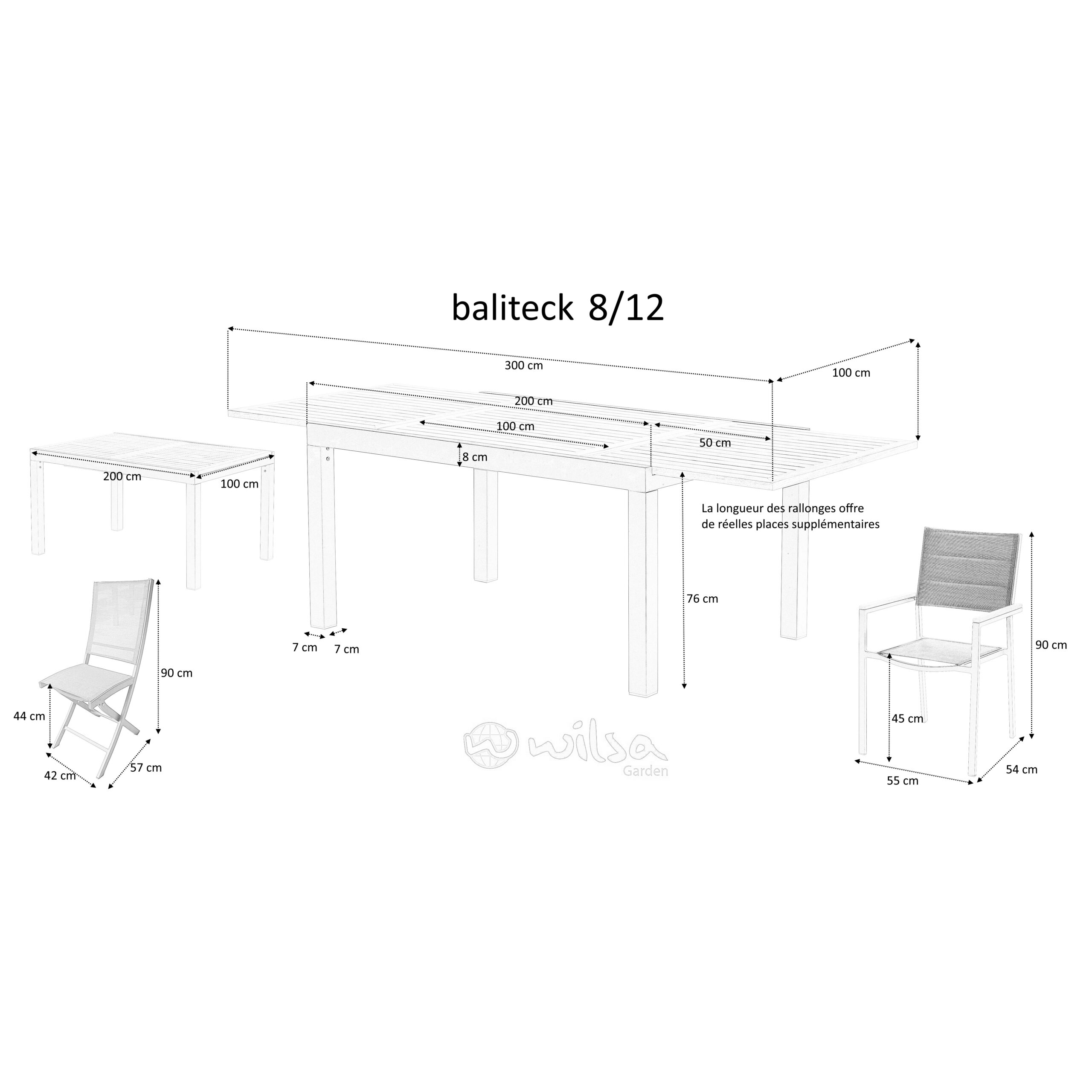 Ensemble Baliteck 8/12 Mobilier de Jardin alu Wilsa Garden Ensemble Baliteck 8/12 Mobilier de Jardin alu Wilsa Garden