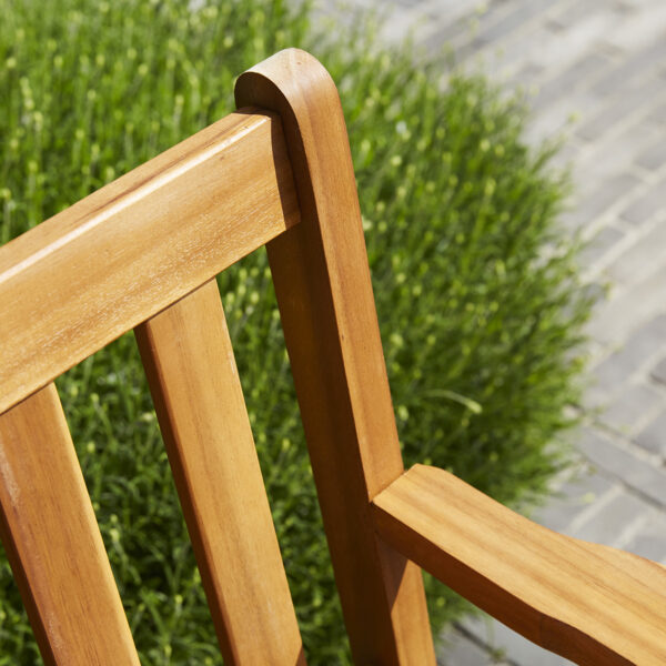 Banc de jardin coffre en bois d'acacia