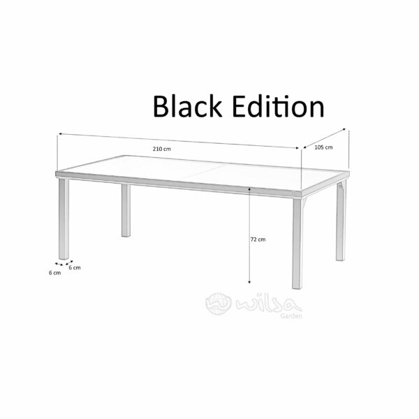 Table BLACK EDITION 8 Mobilier Alu Wilsa Garden