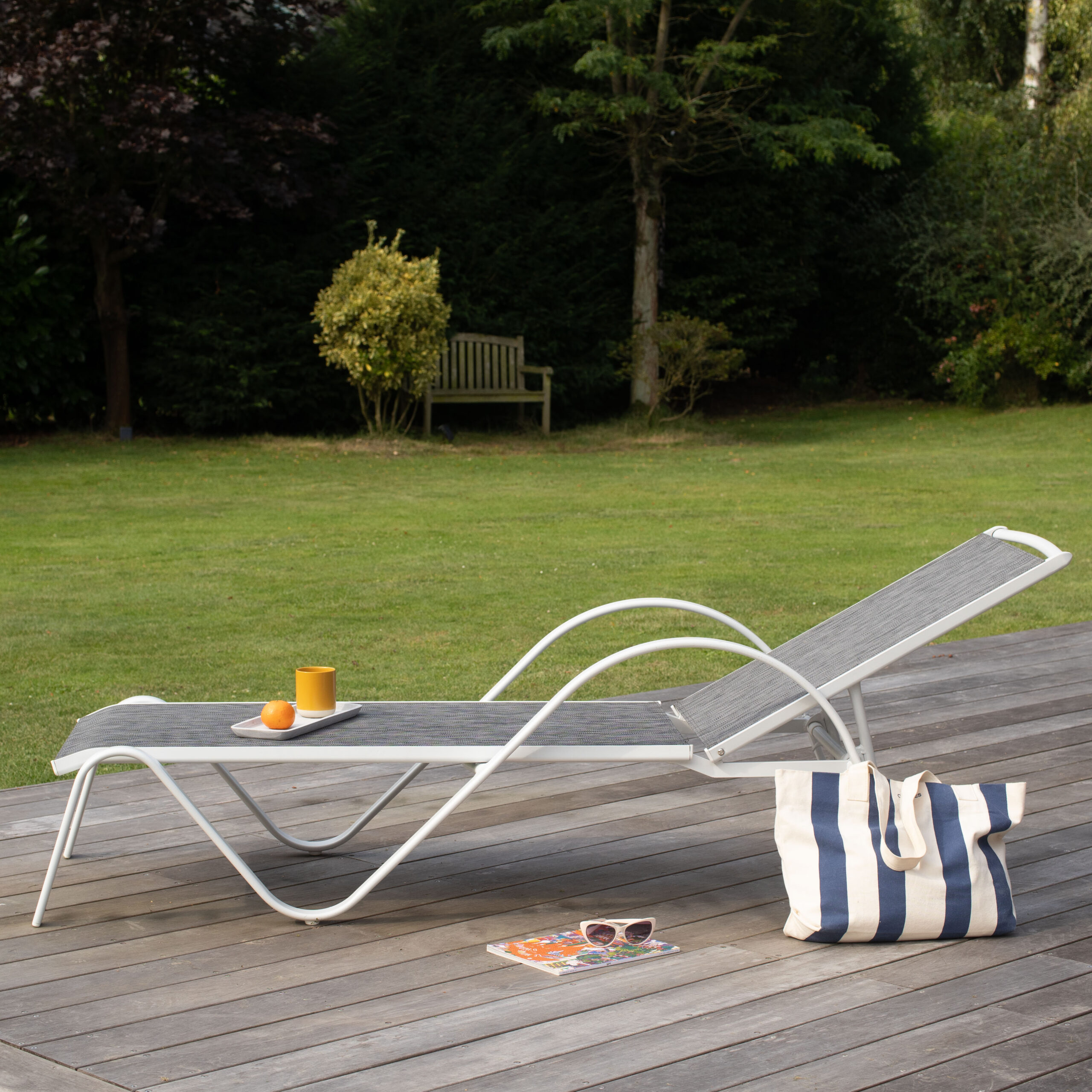 Bain de soleil SUNSET blanc 601029 Bain de soleil aluminium blanc