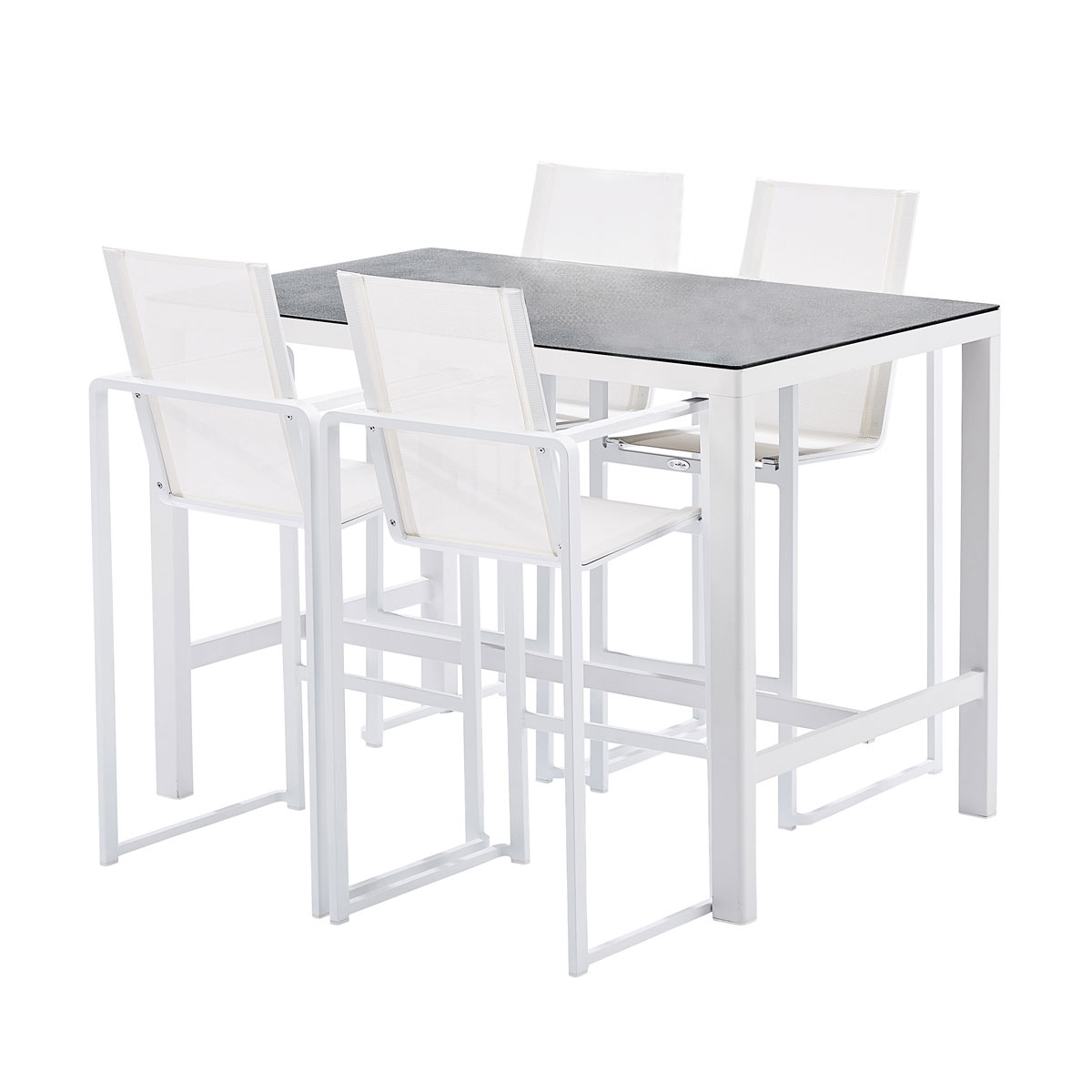 604070 BARSET Salon de jardin haut avec tabourets BARSET