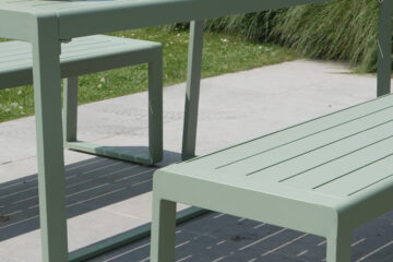 salon de jardin aluminium vert d'eau