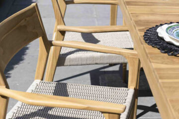 fauteuil de jardin bois et cordage